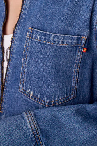 Kleedje met lange mouwen - mid blue denim