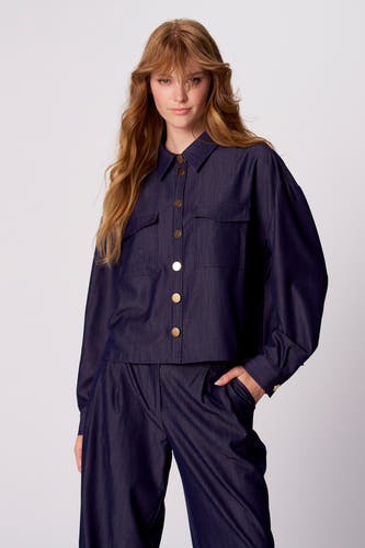 Chemise à manches courtes - Dark blue denim