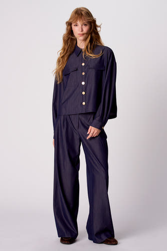 Chemise à manches courtes - Dark blue denim