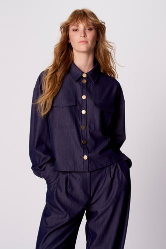 Chemise à manches courtes - Dark blue denim
