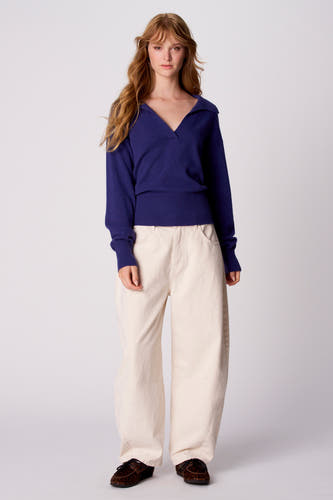 Pull V-hals - blauw