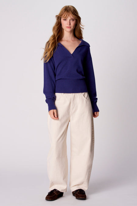 Pull V-hals - blauw