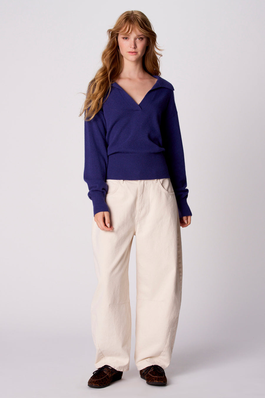 Pull V-hals - blauw