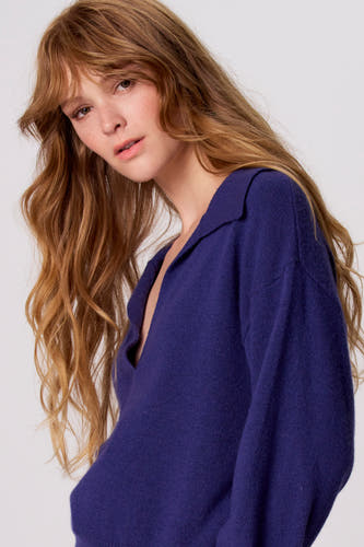Pull V-hals - blauw