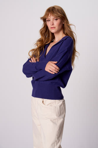 Pull V-hals - blauw