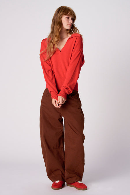 Pull V-hals - rood