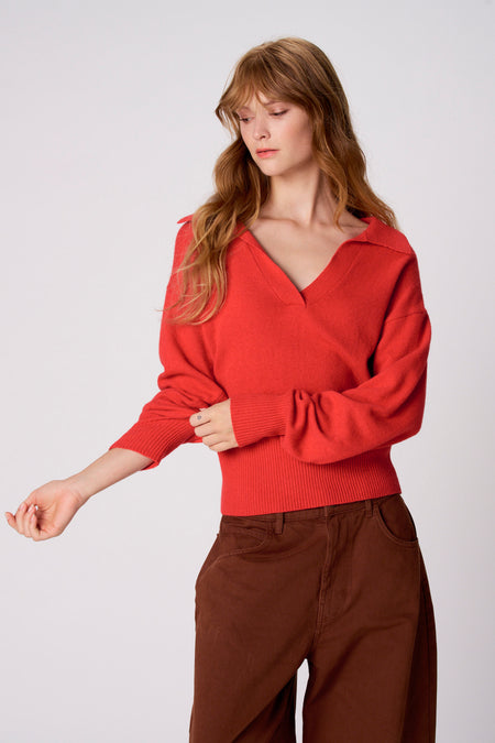 Pull V-hals - rood