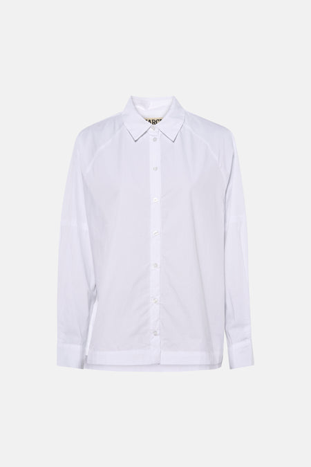 Wit hemd met lange mouwen van Le Fabuleux Marcel de Bruxelles, met knoopsluiting.