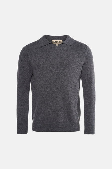 Pull col V - gris
