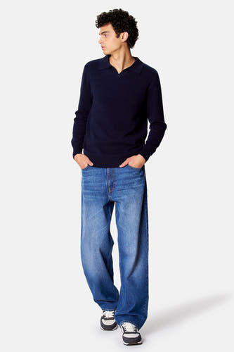 Pull V-hals - blauw