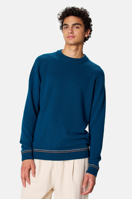 Pull col O - bleu