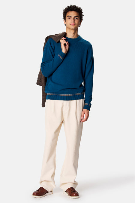 Pull col O - bleu