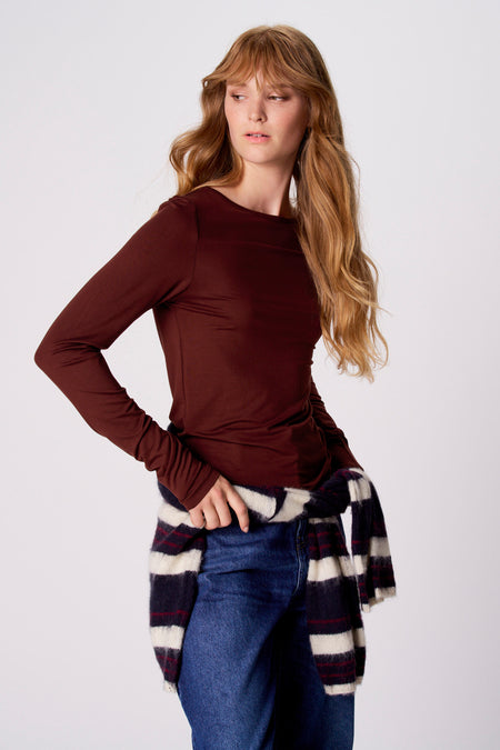 T-shirt met lange mouwen - bruin
