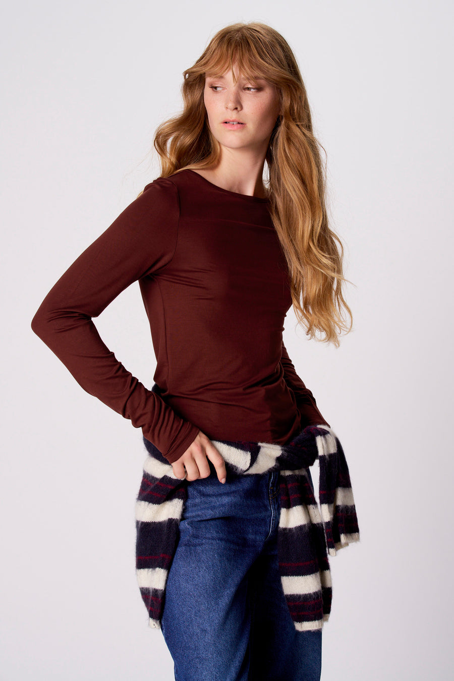 T-shirt met lange mouwen - bruin