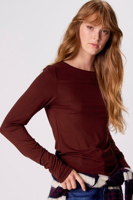 T-shirt met lange mouwen - bruin