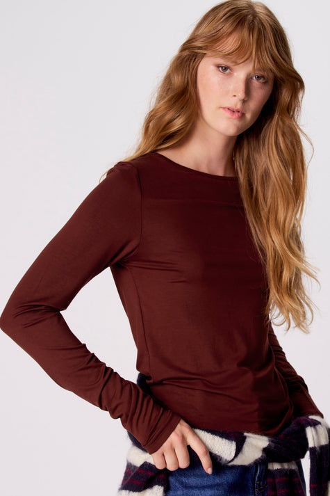 T-shirt met lange mouwen - bruin