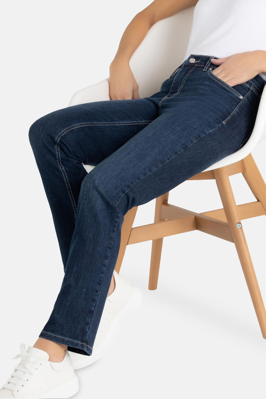 Jean &agrave; coupe droite - bleu