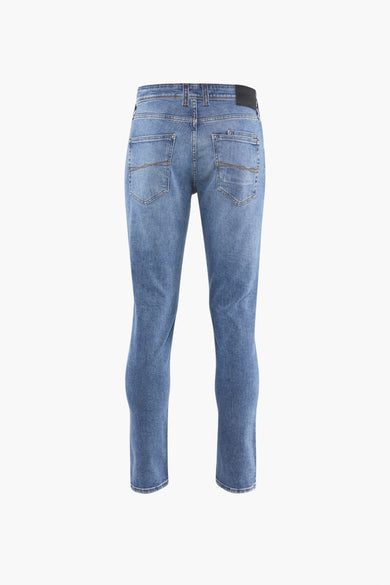 Blauwe straight jeans van MEXX, met klassieke zakken en een subtiele wassing aan de achterkant.