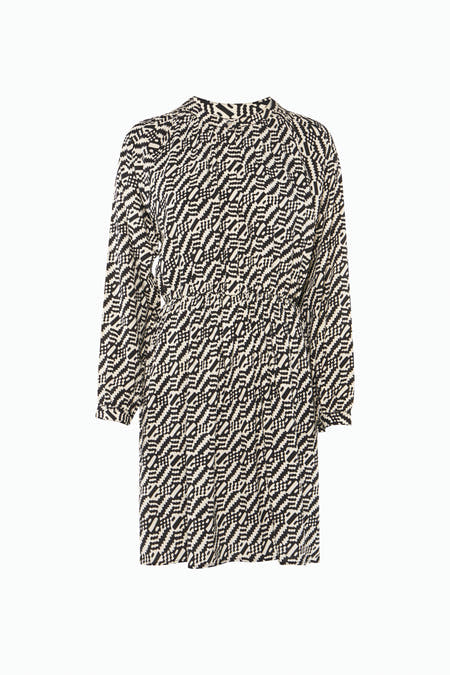 Vêtement noir avec des manches longues de MEXX, doté d'un motif zigzag noir et blanc frappant.