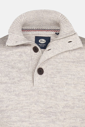 Veste écru avec col rond de Petrol Industries, avec des détails de boutons et un col en tricot.