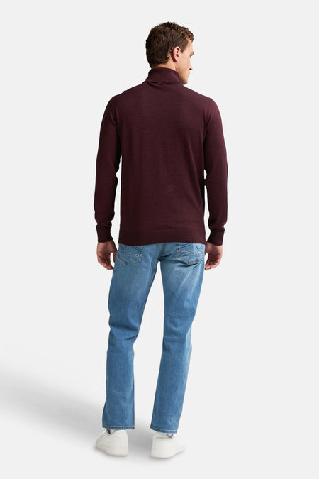 Pull met rolkraag - bordeaux