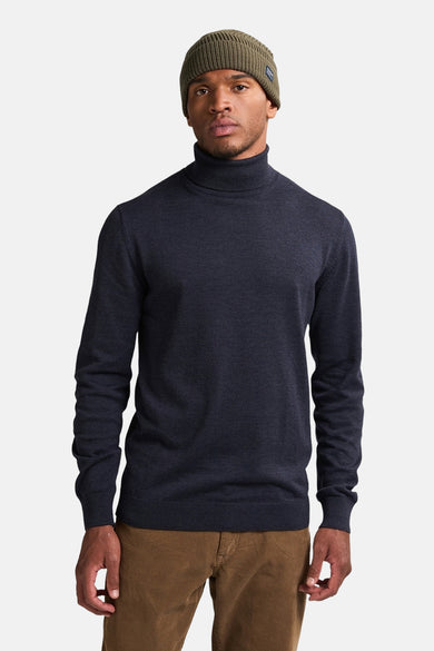 Pull à col roulé - bleu