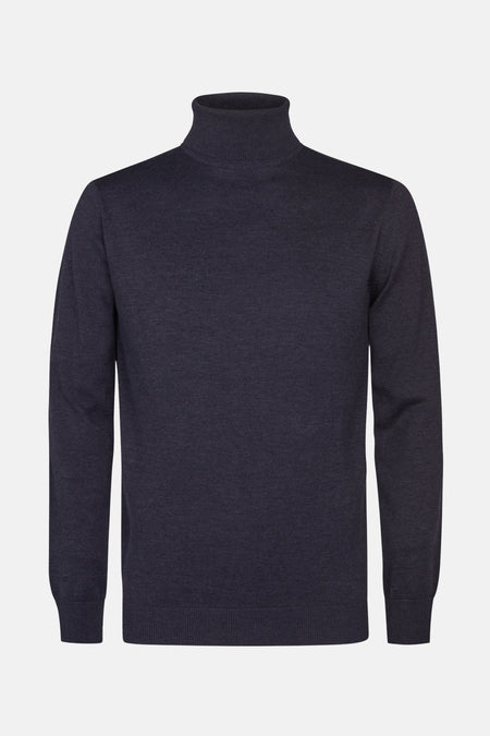 Pull met rolkraag - blauw