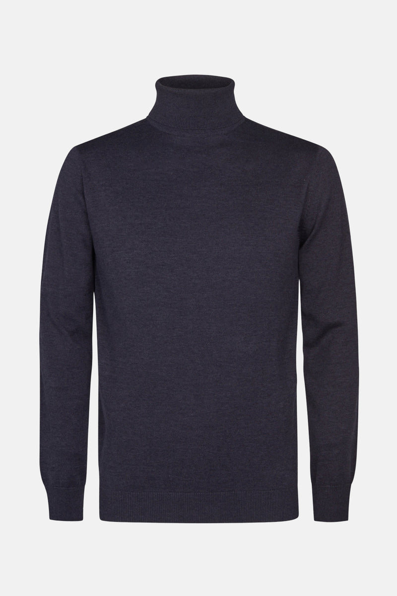 Pull met rolkraag - blauw