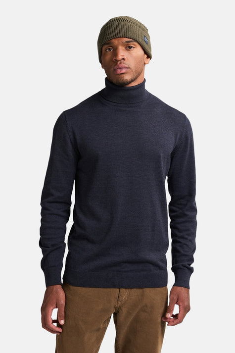 Pull met rolkraag - blauw
