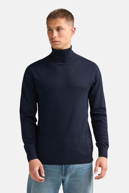 Pull à col roulant - bleu