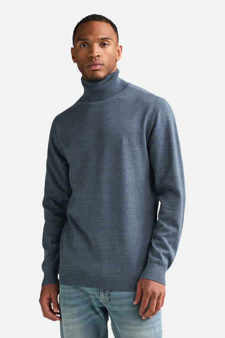 Pull à col roulant - bleu