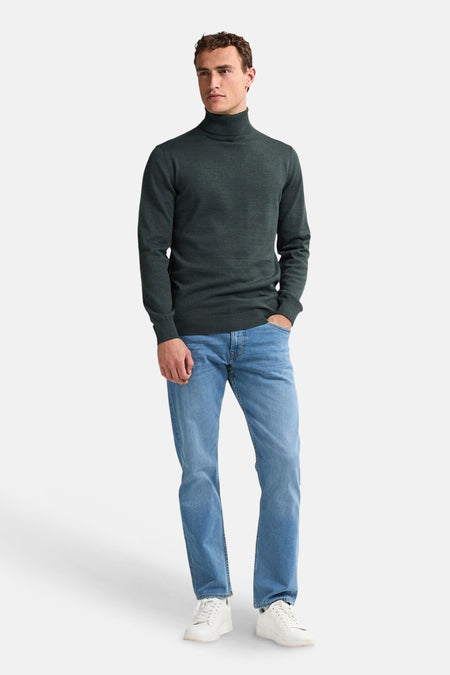 Pull met rolkraag - groen
