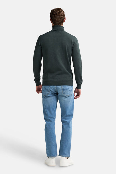Pull met rolkraag - groen