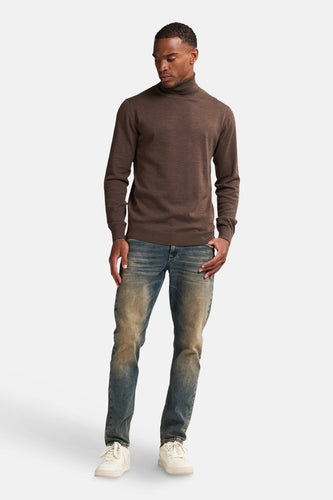 Pull à col roulé - brun