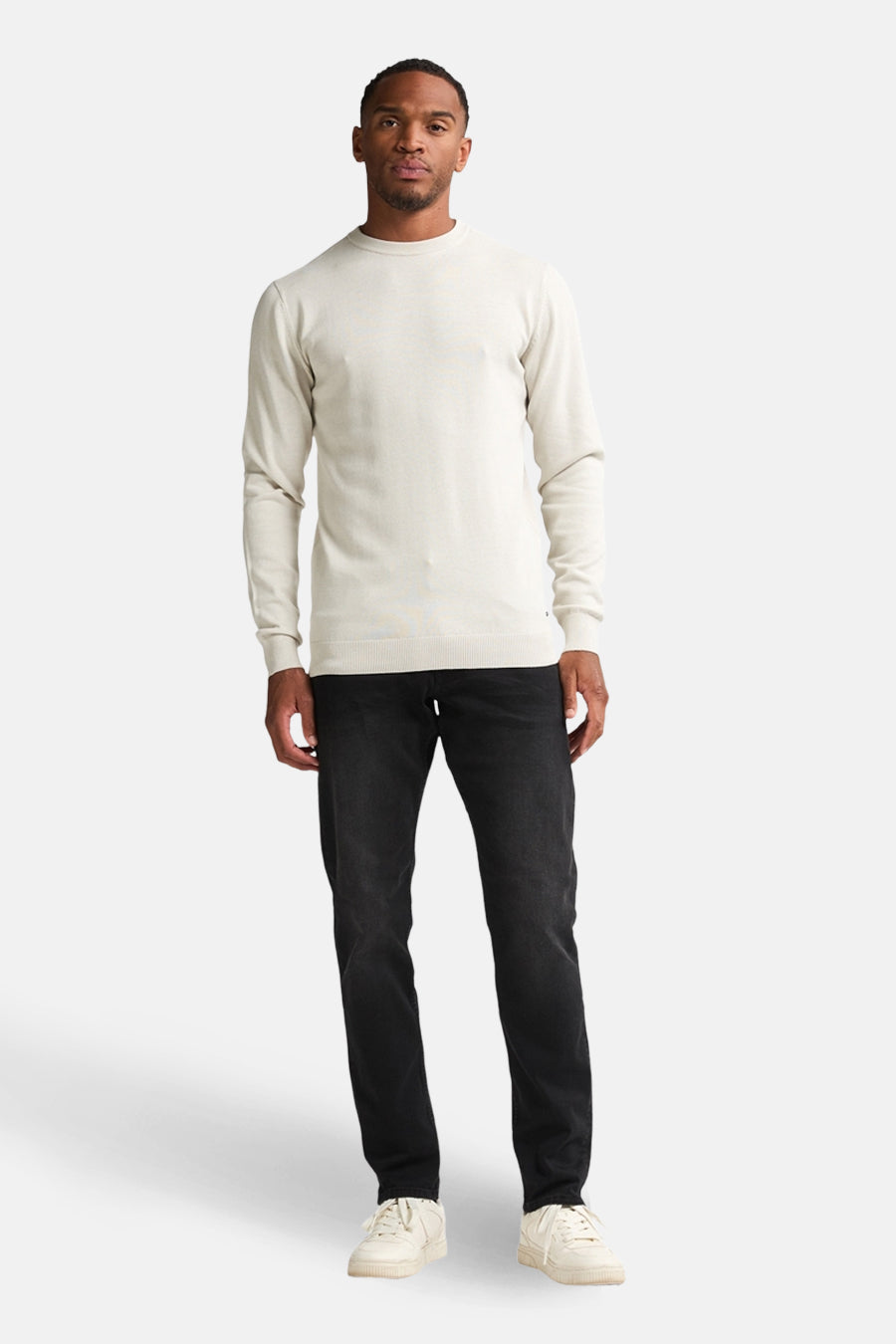 Pull met ronde hals - ecru