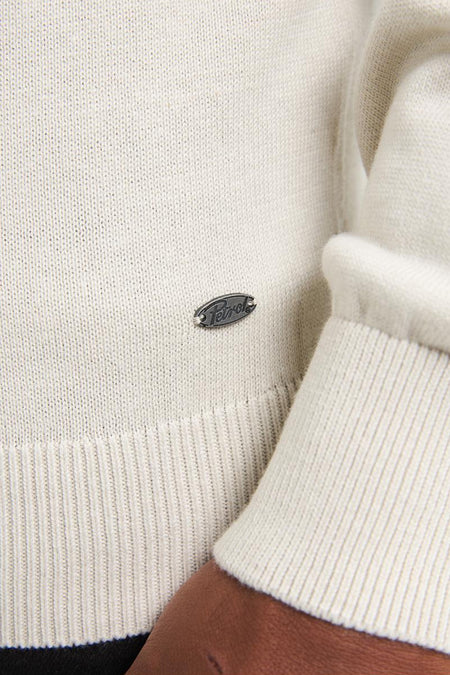 Pull met ronde hals - ecru