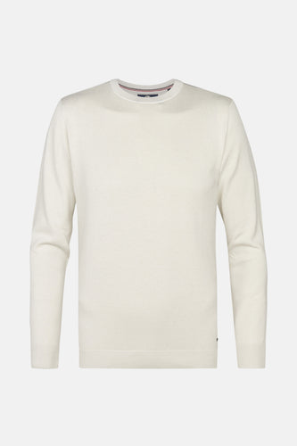 Pull met ronde hals - ecru