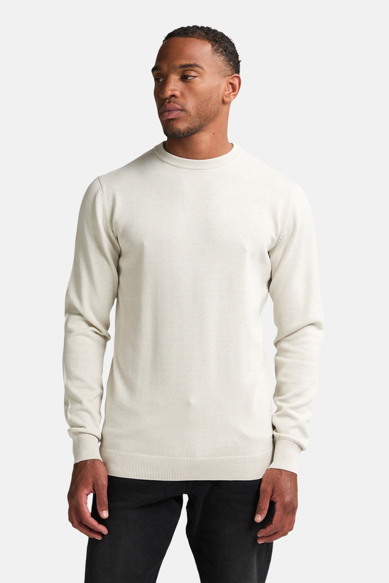 Pull met ronde hals - ecru