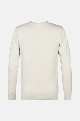 Pull met ronde hals - ecru