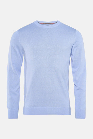 Sweat-shirt bleu marine avec col rond de Petrol Industries et fine structure en côtes.