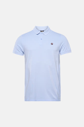 Blauw poloshirt met korte mouwen van Petrol Industries®, met een logo op de borst.