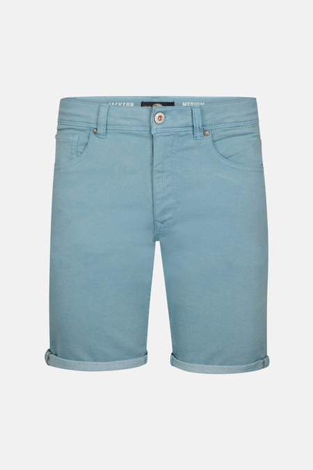 Blauwe short van Petrol Industries®, met omgeslagen pijpen en zakken aan de voorzijde.