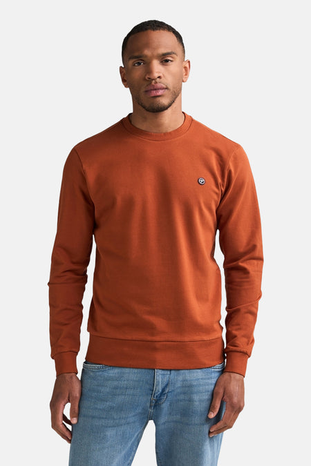 Sweat col O - brun