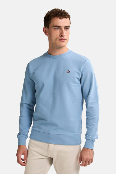 Blauwe sweater van Petrol Industries®, met lange mouwen en een ronde hals.
