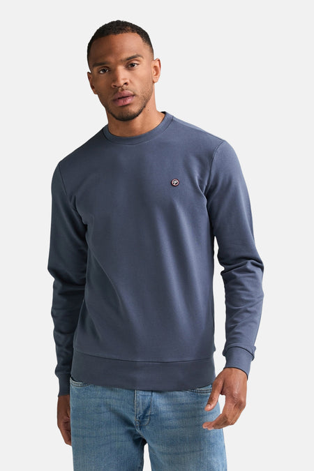 Sweat col O - bleu