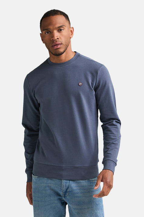 Sweat col O - bleu
