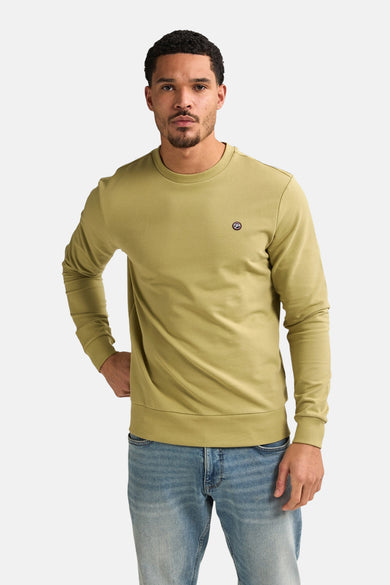 Groene sweater van Petrol Industries® met lange mouwen en een kleine logo-applicatie.