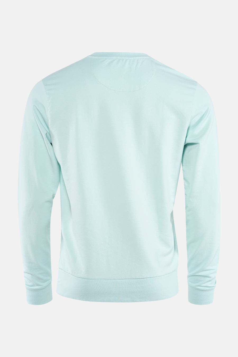 Groene sweater van Petrol Industries®, gezien van achteren, met lange mouwen en een ronde hals.
