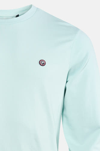 Groene sweater van Petrol Industries®, met lange mouwen en een klein logo op de borst.
