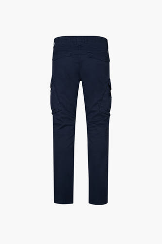 Pantalon de travail bleu de Petrol Industries, vu de l'arrière, avec des poches sur les jambes.